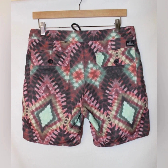 Men’s Obey Havana Geo Street Tie Dye Unisex Patterned Swimming Trunks Size 30 - Picture 6 of 12